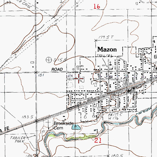 Topographic Map of Mazon-Verona-Kinsman Middle School, IL