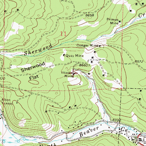 Topographic Map of Illinois Mine, CO