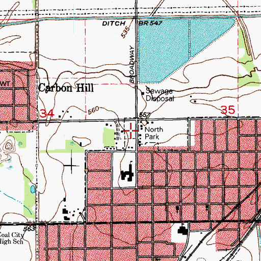 Topographic Map of North Park, IL