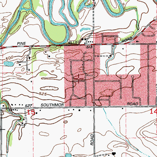 Topographic Map of Pine Grove, IL