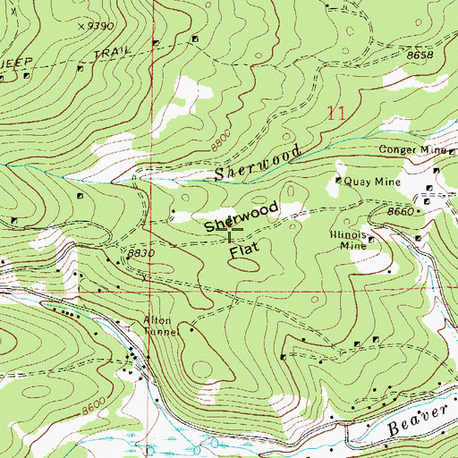 Topographic Map of Sherwood Flat, CO