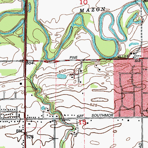 Topographic Map of Pine Meadow Estates, IL