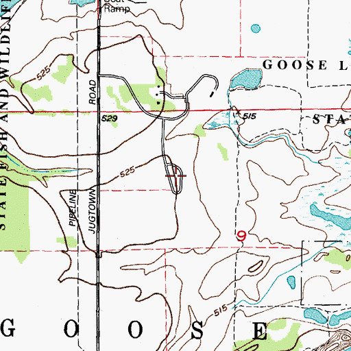 Topographic Map of Prairie Grove Picnic Area, IL