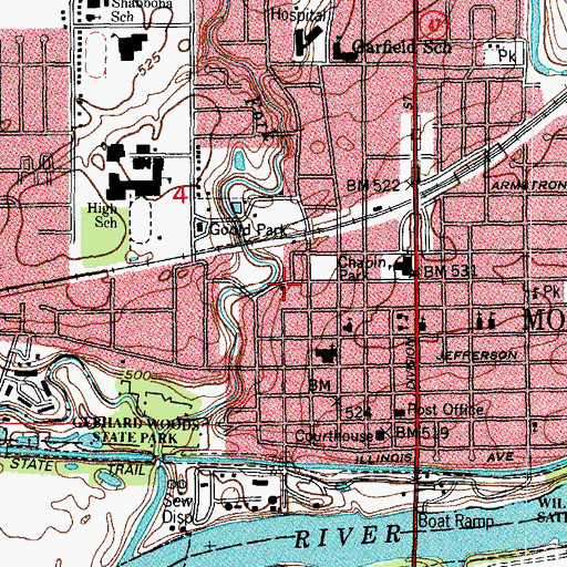 Topographic Map of Saint Thomas Episcopal Church, IL