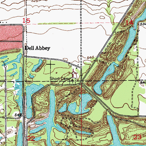 Topographic Map of Short Pioneer Cemetery Prairie Nature Preserve, IL