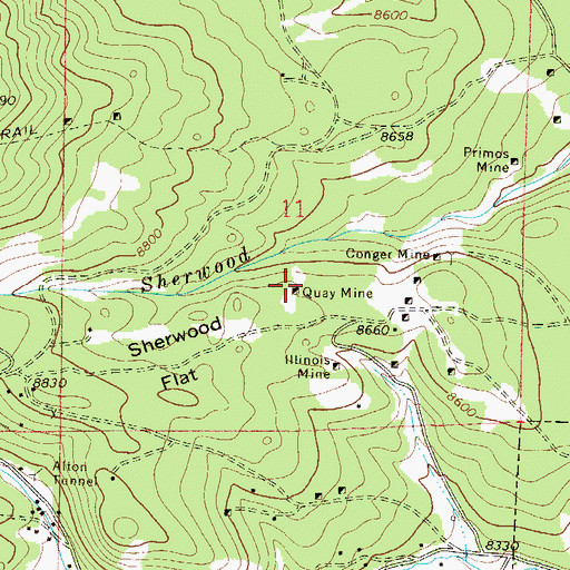 Topographic Map of Quay Mine, CO