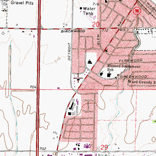 Topographic Map of Advent Lutheran Church, IL