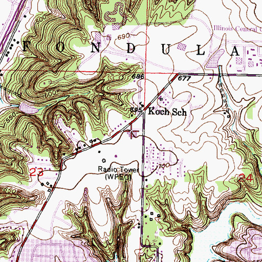 Topographic Map of Neil Armstrong School, IL