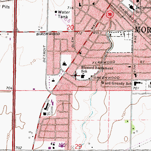 Topographic Map of Blessed Sacrament Church, IL