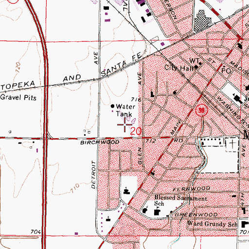 Topographic Map of Birchwood Park, IL