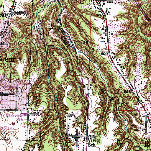 Topographic Map of Brady Park, IL