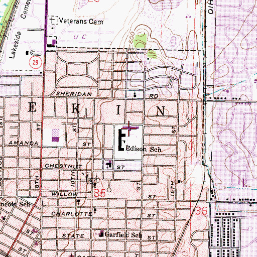 Topographic Map of C B Smith Elementary School, IL
