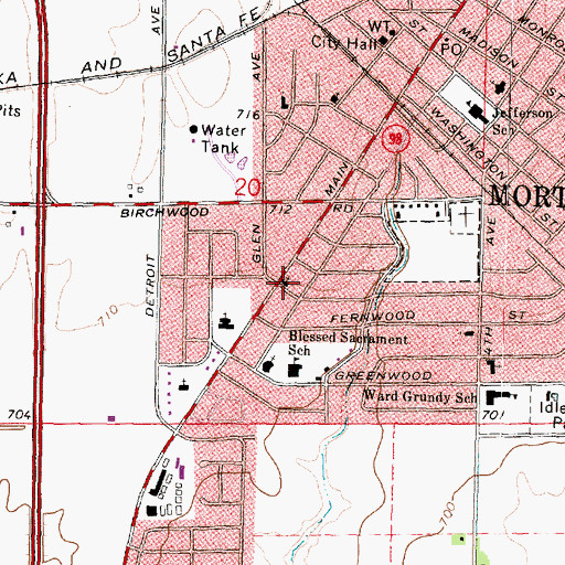 Topographic Map of Church of the Nazarene, IL