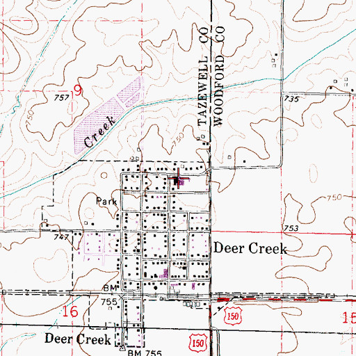Topographic Map of Dee-Mack Middle School, IL