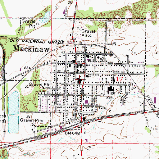 Topographic Map of Dee-Mack Primary-Junior High School, IL