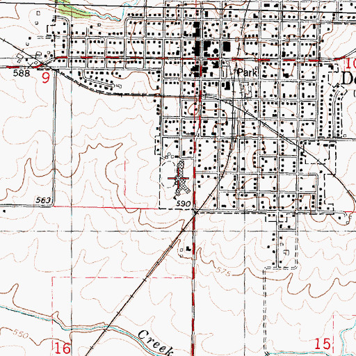 Topographic Map of Delavan High School, IL