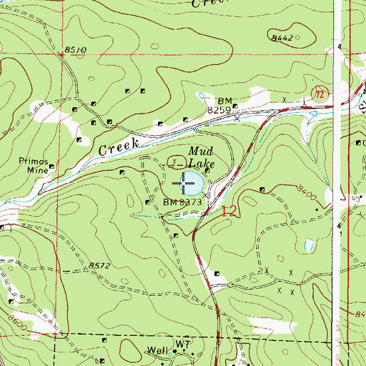 Topographic Map of Mud Lake, CO