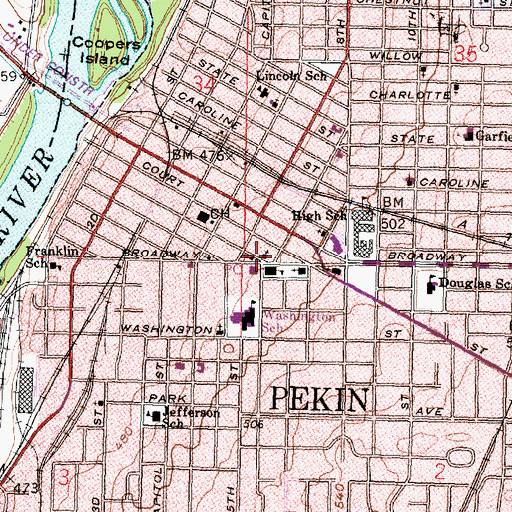 Topographic Map of First Congregational Church, IL