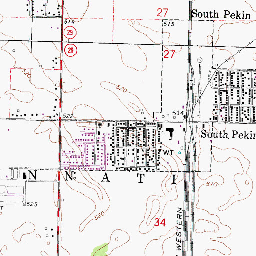 Topographic Map of First Congregational Church, IL