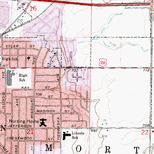 Topographic Map of First Presbyterian Church, IL