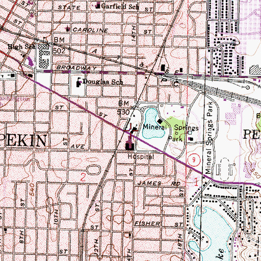 Topographic Map of First United Methodist Church, IL