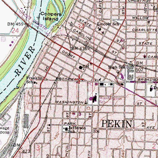Topographic Map of Free Methodist Church, IL