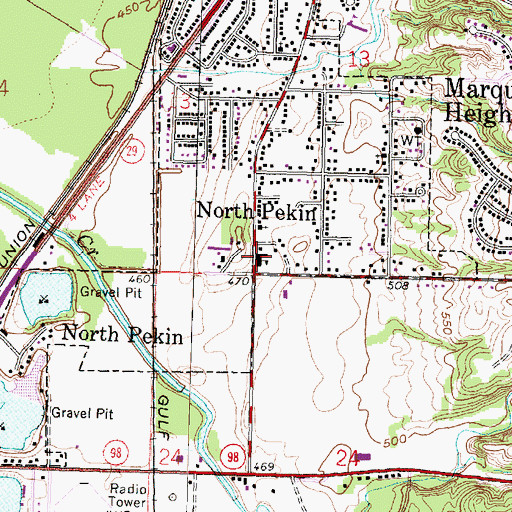 Topographic Map of Georgetowne Middle School, IL