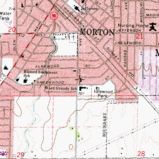 Topographic Map of Grace Evangelical Mennonite Church, IL