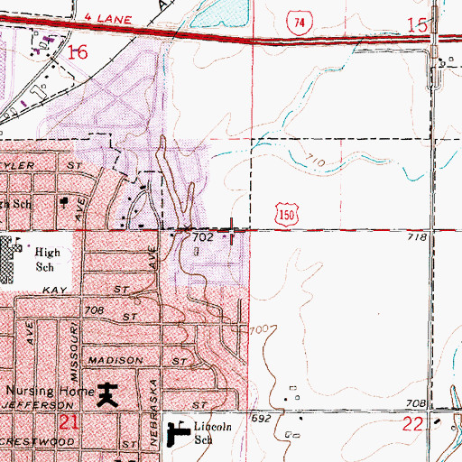 Topographic Map of Grace Temple Assembly of God Church, IL