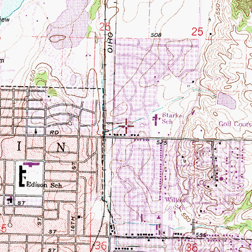 Topographic Map of Holiday School, IL