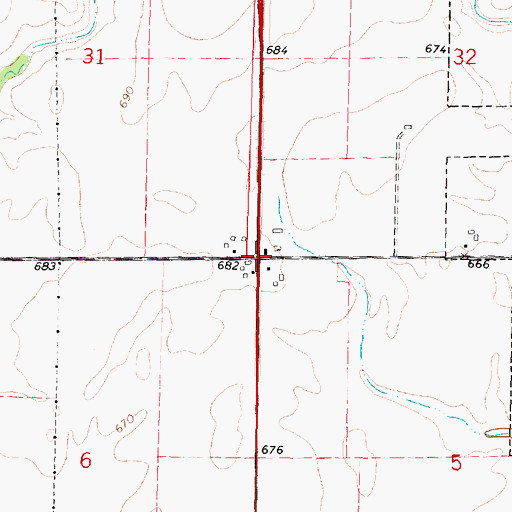 Topographic Map of Interchange 28, IL