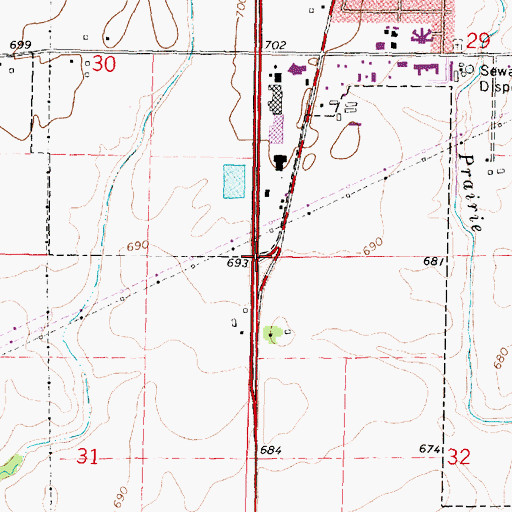 Topographic Map of Interchange 29, IL