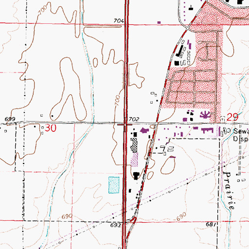 Topographic Map of Interchange 30, IL