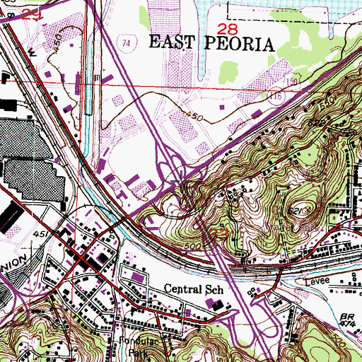 Topographic Map of Interchange 95, IL