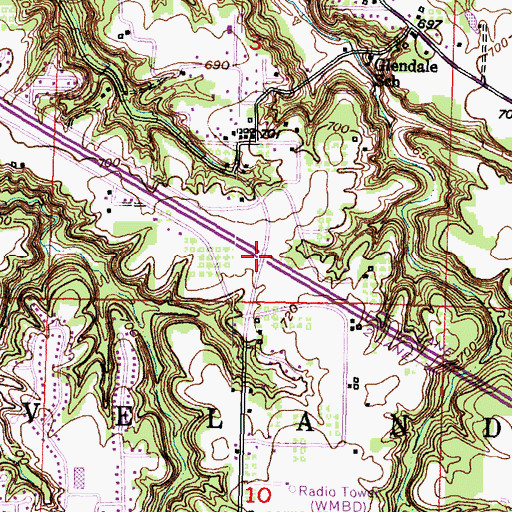 Topographic Map of Interchange 98, IL