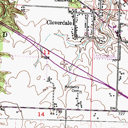 Topographic Map of Interchange 99, IL