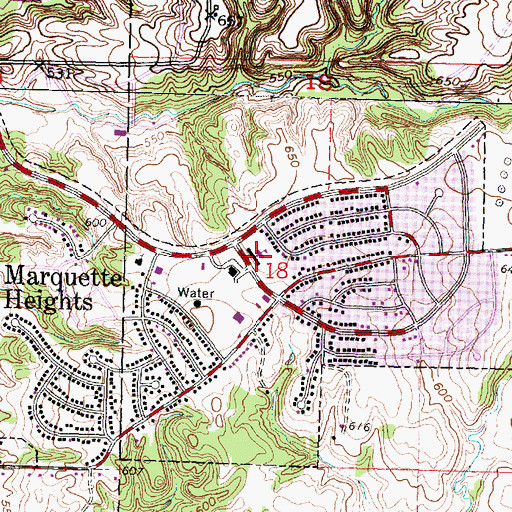Topographic Map of Marquette Elementary School, IL