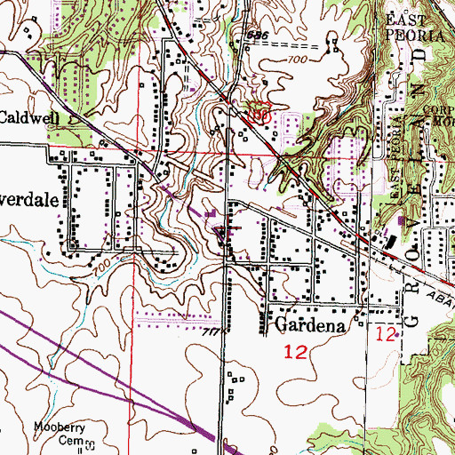 Topographic Map of Pleasant Hill School (historical), IL