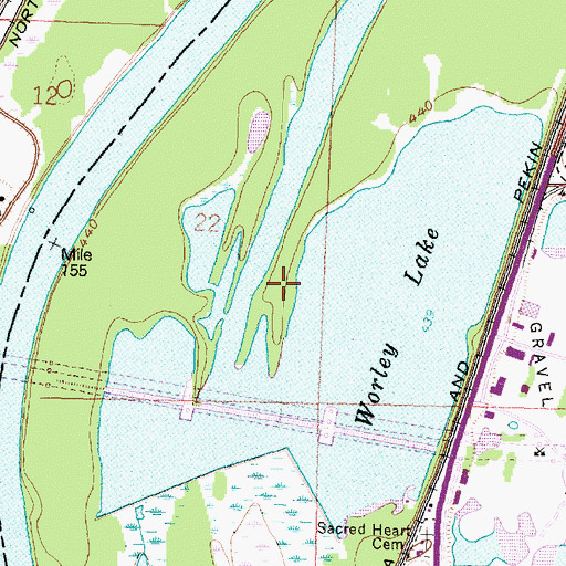 Topographic Map of Pekin Lake Conservation Area, IL
