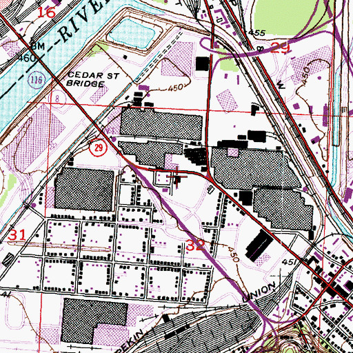 Topographic Map of Richland School (historical), IL