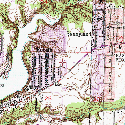 Topographic Map of Robein Elementary School, IL