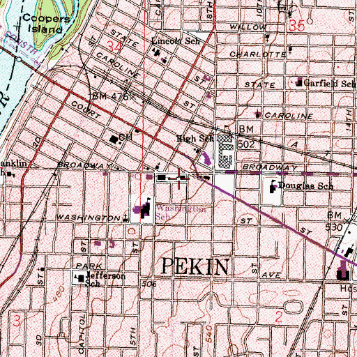 Topographic Map of Saint Joseph Catholic Church, IL