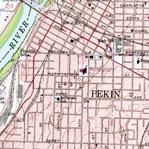 Topographic Map of Saint Paul Episcopal Church, IL