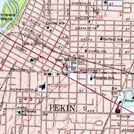 Topographic Map of Saint Paul United Church of Christ, IL