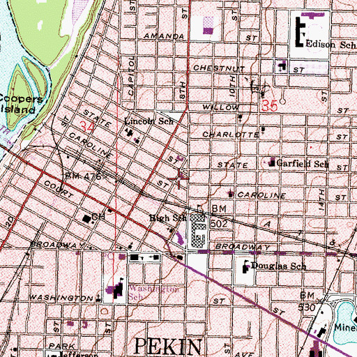 Topographic Map of Second Reformed Church, IL