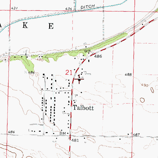 Topographic Map of Spring Lake Elementary School, IL