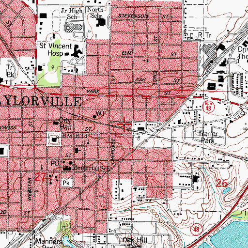 Topographic Map of Allen Chapel African Methodist Episcopal Church, IL