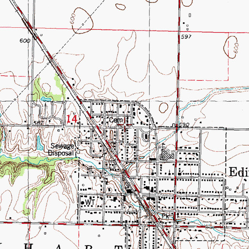 Topographic Map of Blueville, IL