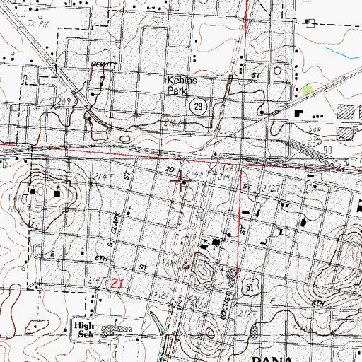 Topographic Map of Calvary Baptist Church, IL