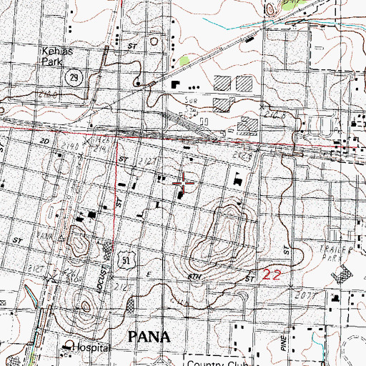 Topographic Map of Carnegie-Schuyler Library, IL